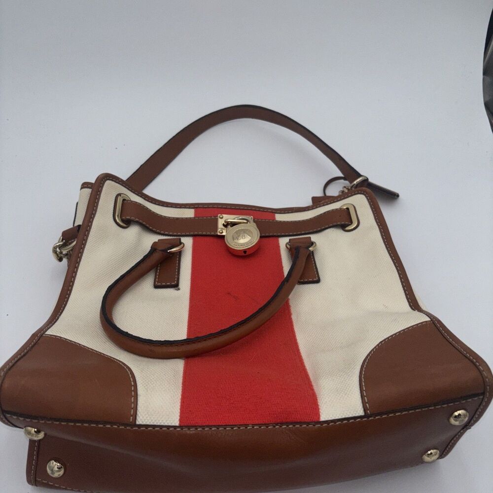 Michael Kors White And Red Tote Bag